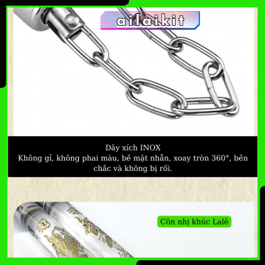 Côn Nhị Khúc Pha Lê Cao Cấp – Nhựa Cứng Trong Suốt, Hoa Văn Rồng Nổi Bật, Cầm Chắc Tay Ailaikit