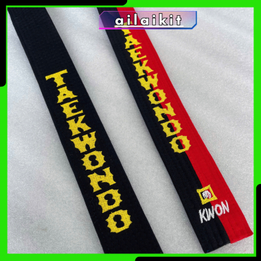 ĐAI ĐEN, ĐAI ĐỎ ĐEN TAEKWONDO | Đai đen taekwondo, Đai đỏ đen taekwondo loại tốt, thêu xuyên 2 mặt đai nhiều mẫu