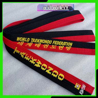ĐAI ĐEN, ĐAI ĐỎ ĐEN TAEKWONDO | Đai đen taekwondo, Đai đỏ đen taekwondo loại tốt, thêu xuyên 2 mặt đai nhiều mẫu
