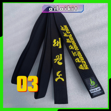 ĐAI ĐEN, ĐAI ĐỎ ĐEN TAEKWONDO | Đai đen taekwondo, Đai đỏ đen taekwondo loại tốt, thêu xuyên 2 mặt đai nhiều mẫu