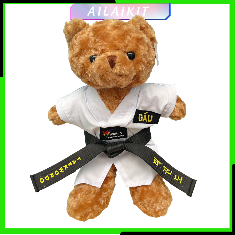 Gấu Bông Taekwondo Mặc Võ Phục trắng 50cm Đồ Lưu Niệm Võ Thuật Sinh Nhật  siểu cute có Võ