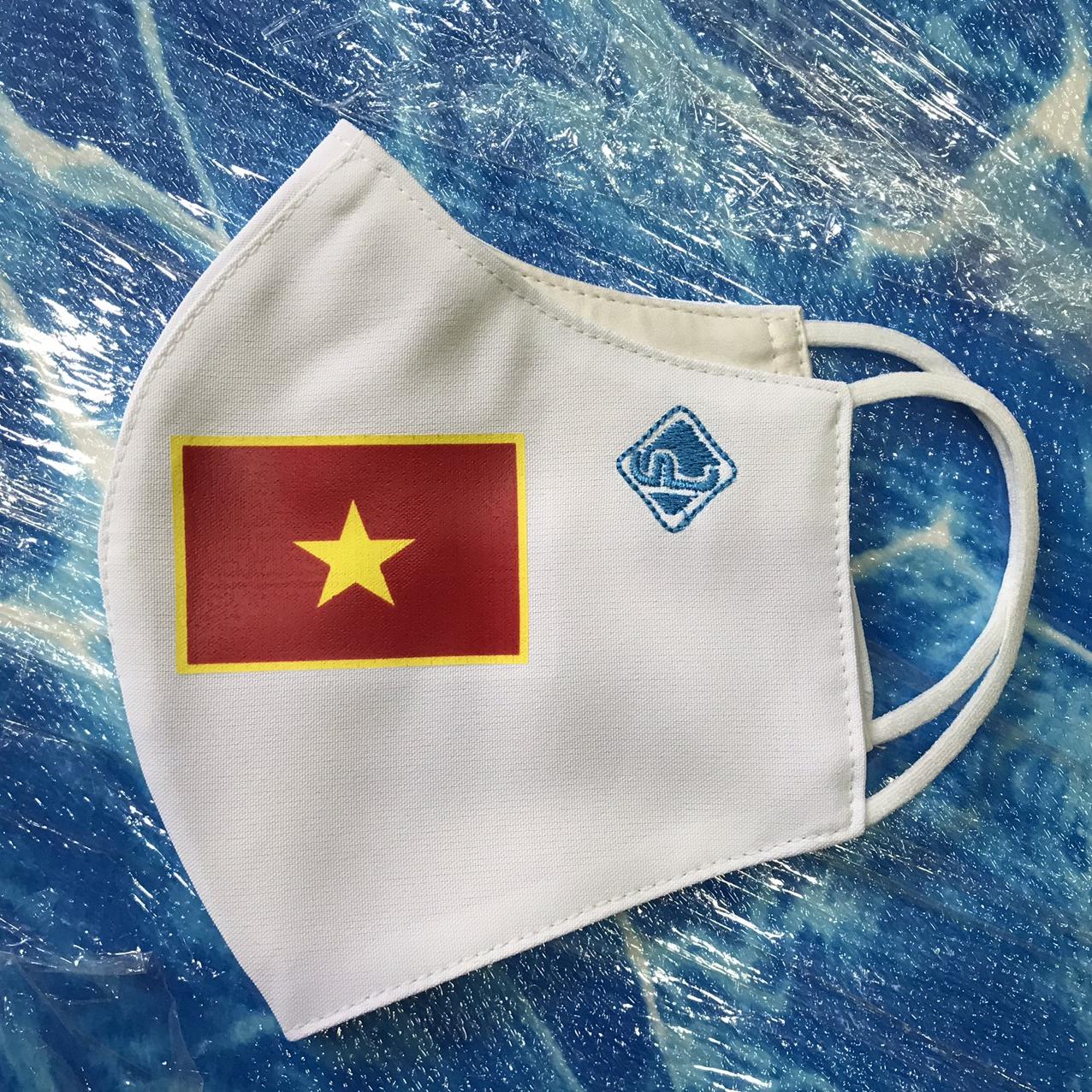 Khẩu Trang Vải In Cờ Việt Nam/Khẩu Trang Vải In Logo Liên Đoàn Vovinam Ailaikit.